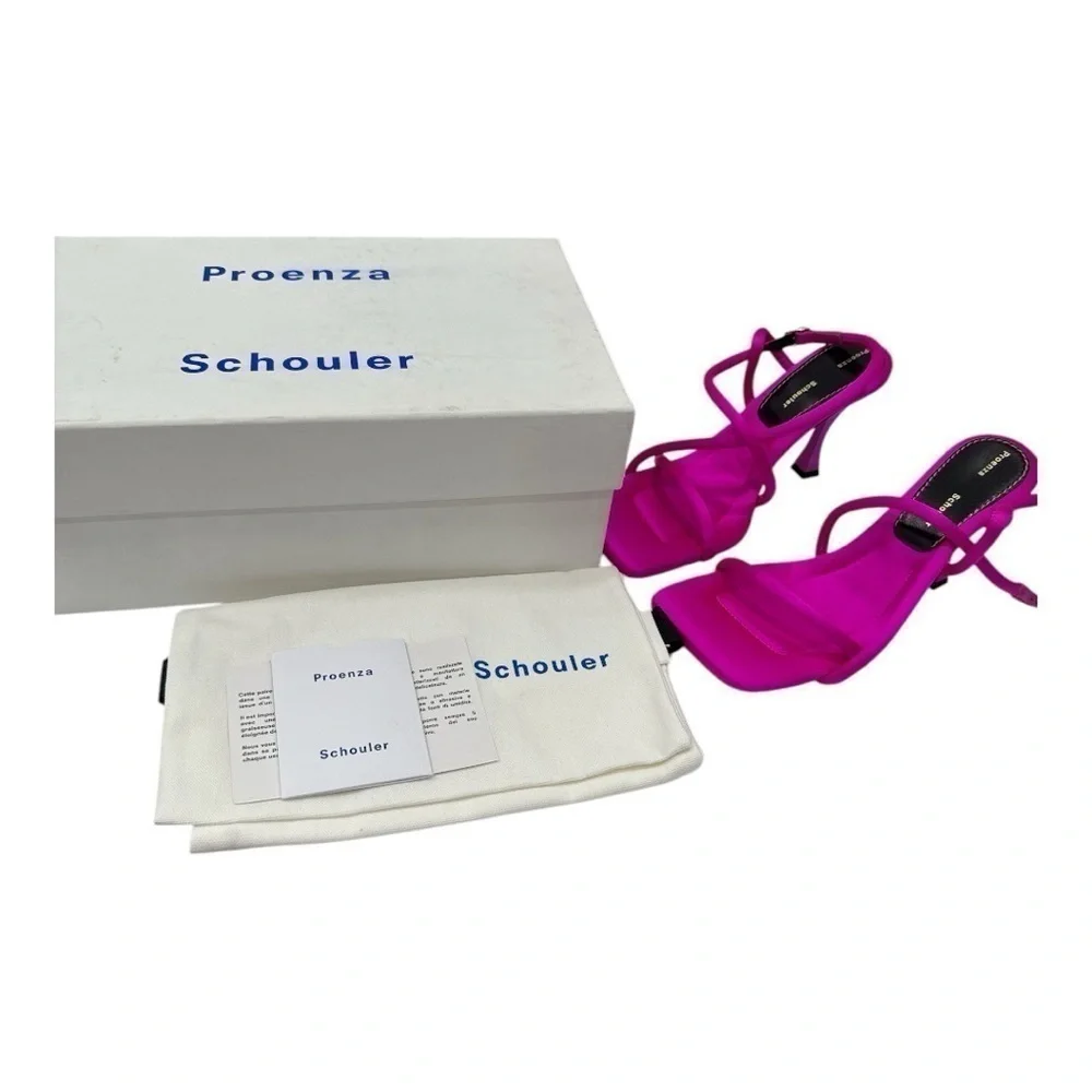 Proenza Schouler Raso Satin Strappy Sandals Bright Pink Women’s Size 36